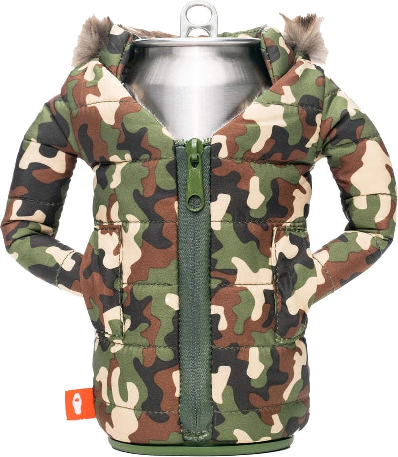 PUFFIN - The Pahka Parka - Insulated 12 oz Can Cooler I Beer Bottle & Soda Can Insulator, Keep Drinks and Beverages Cold - Camo - Image 2